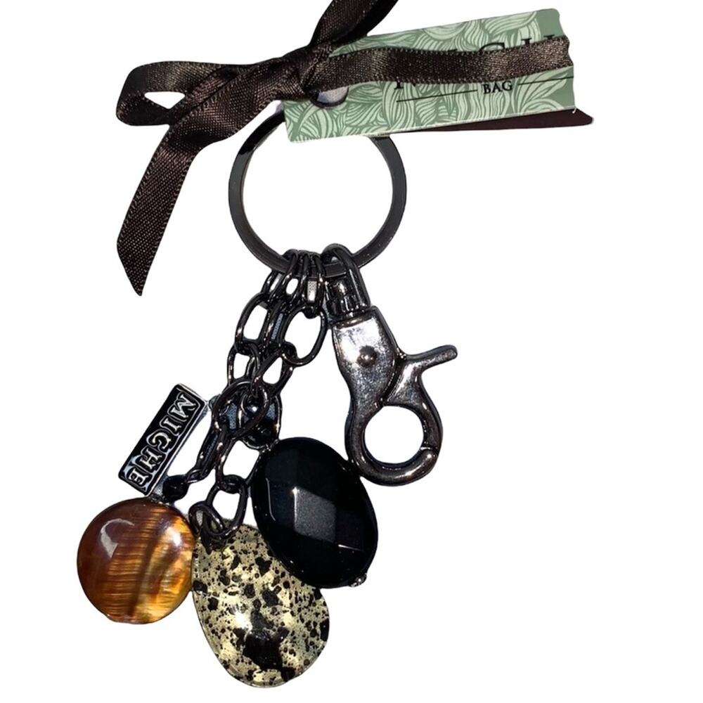 NWT Miche Tiger Purse Charm Keychain Beaded Stone Bag Charm Statement Accessory